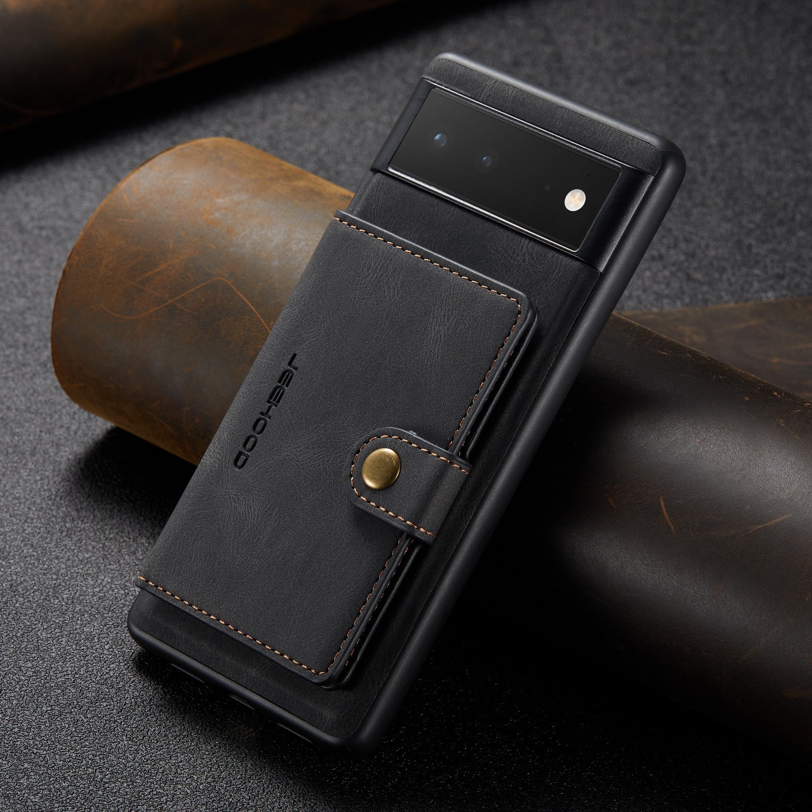 Cross-border applicable Google 7pro magnetic phone case Apple 14 leather two-in-one quick release card leather case