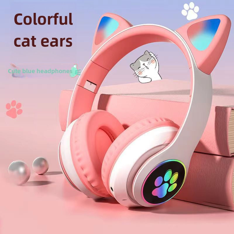 Luminous cat ear Bluetooth headset wireless headset STN-28 cross-border hot cute series New Factory Direct Sales