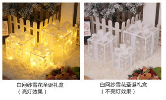 Cross-border new Christmas decoration gift box three-piece set Christmas string light room decoration colored lights decoration lights