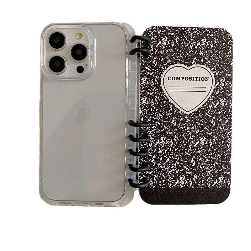 Creative heart notebook Apple 11/12 applicable iPhone13/14PROMAX phone case 15/16PRO set