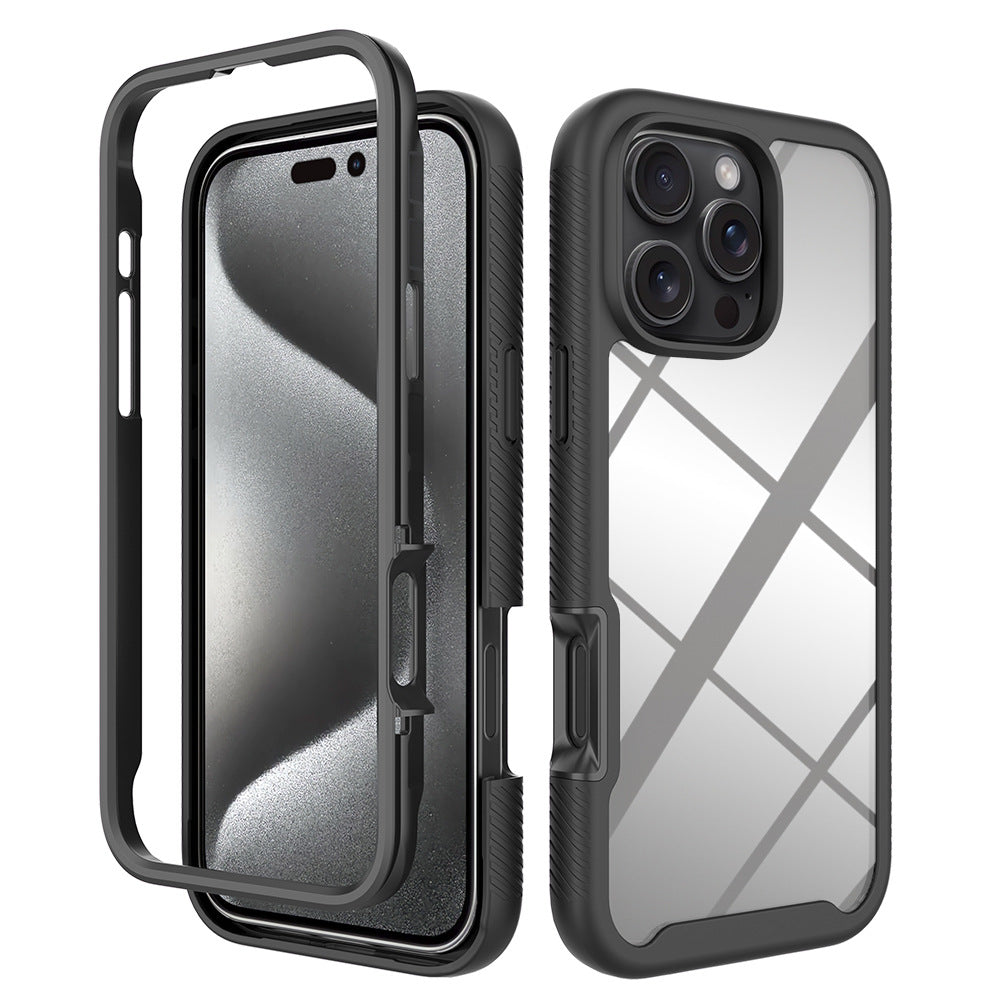 E-Commerce suitable for iPhone16Pro max three-proof phone case phone case frosted edge non-slip band surface frame