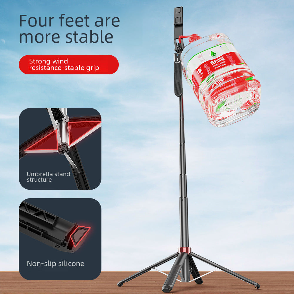 P185MINI aluminum alloy quadripod shelf Bluetooth selfie stick universal phone live broadcast floor stand handheld stabilizer
