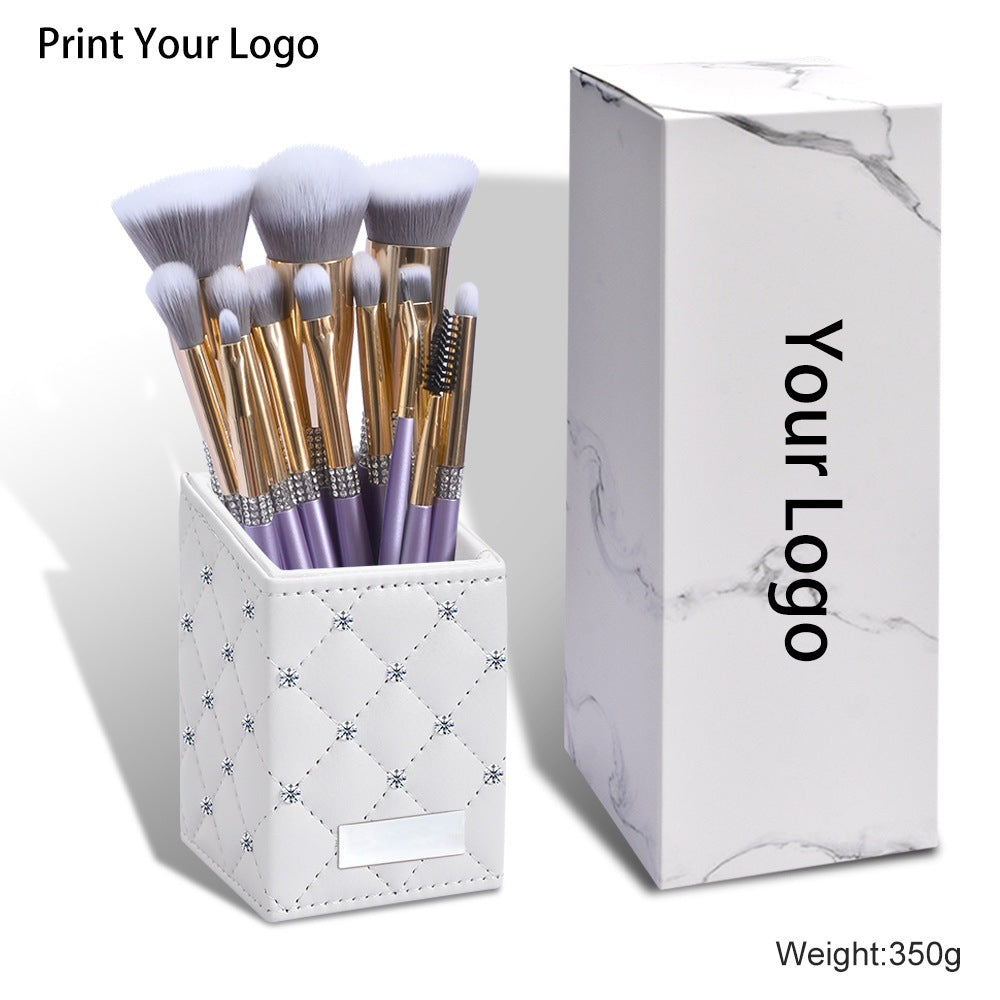 [Biyouyi new] 14 lilac purple makeup brushes suit full set of professional super soft fur makeup brushes cross-border