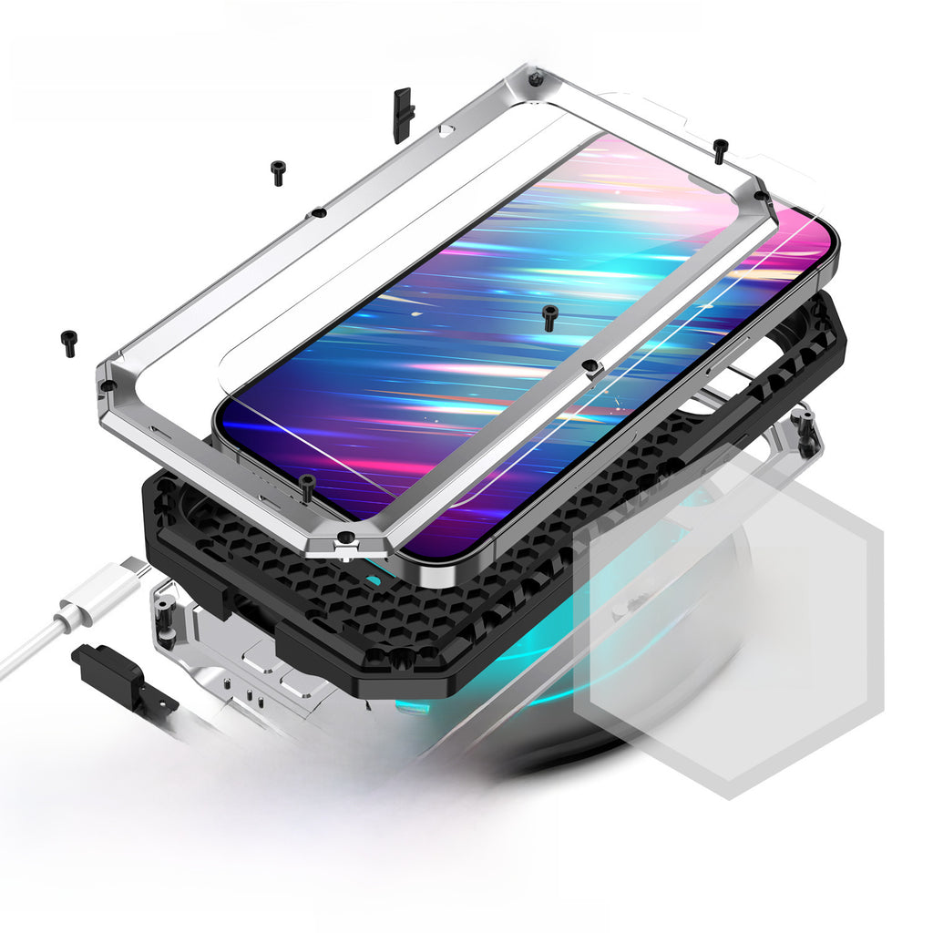 Applicable to cross-border case with three protection functions iPhone14promax phone case Apple 15 drop-resistant all-inclusive bracket 13 mobile phone case