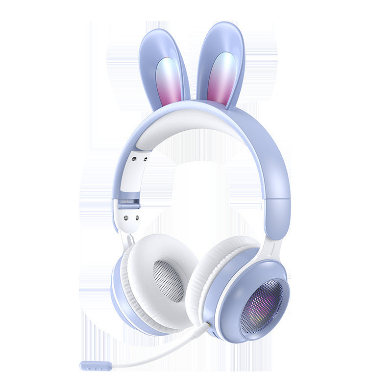 [New] cross-border KE-11 rabbit ears headset Bluetooth headset LED luminous wireless with microphone children's headphones