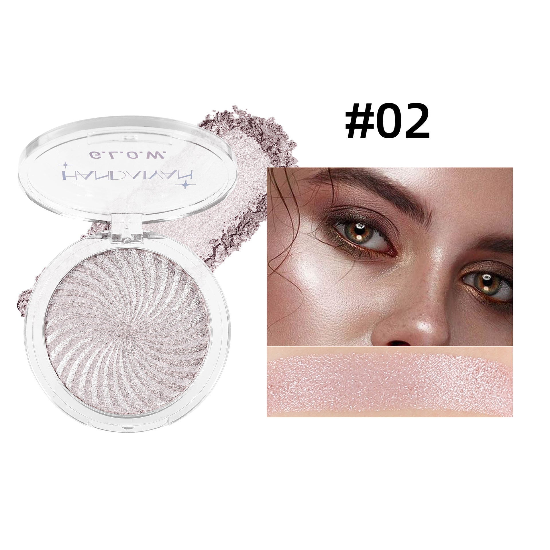 Cross-border six-color vortex highlighting powder matte thin and glittering handaiyan face powder highlight repair brightening makeup palette