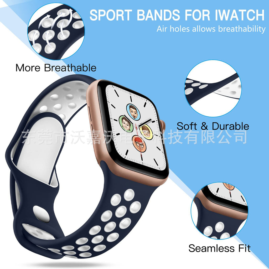 Applicable to Apple watch herringbone tail iwatch s10 generation two-color silicone sports Apple smart watch band
