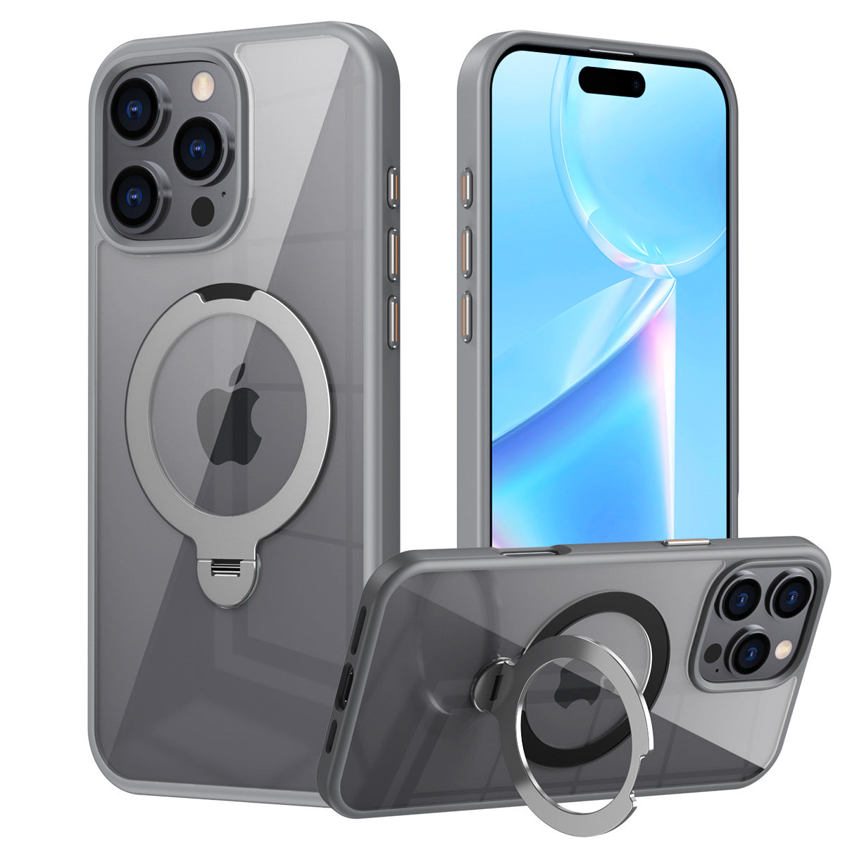 New for Apple 16promax invisible magnetic 360 rotating bracket phone case iPhone16 protective shell