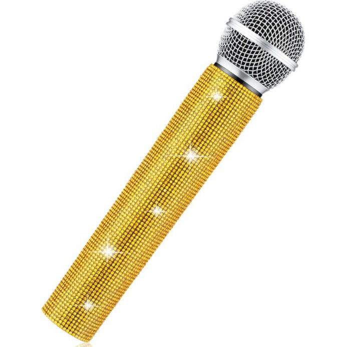 Universal wireless microphone diamond set stage performance singer host rhinestone protective cover bar microphone diamond set