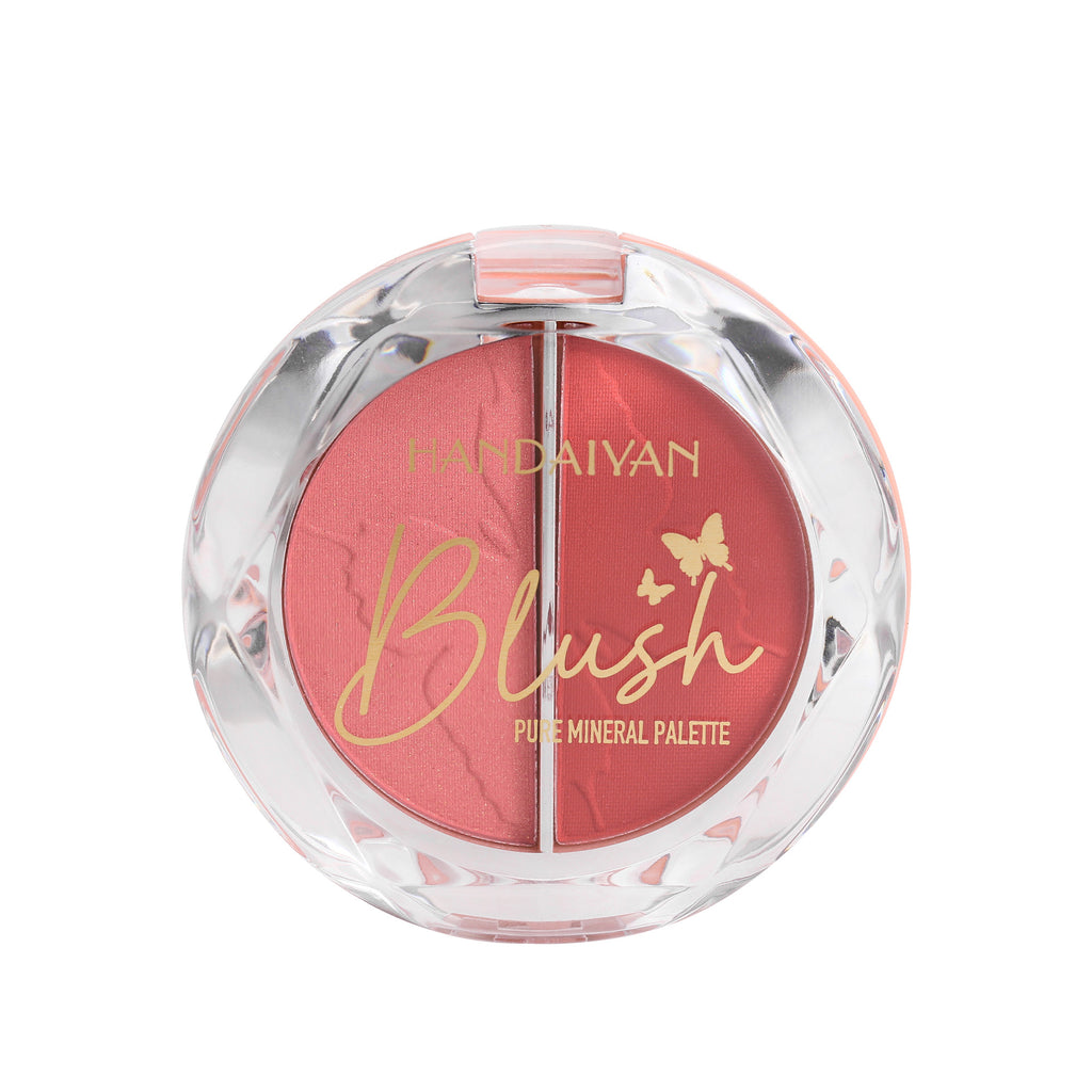 handaiyan cross-border two-color blusher plate highlight brightening repair multi-purpose plate shimmer matte blusher blush
