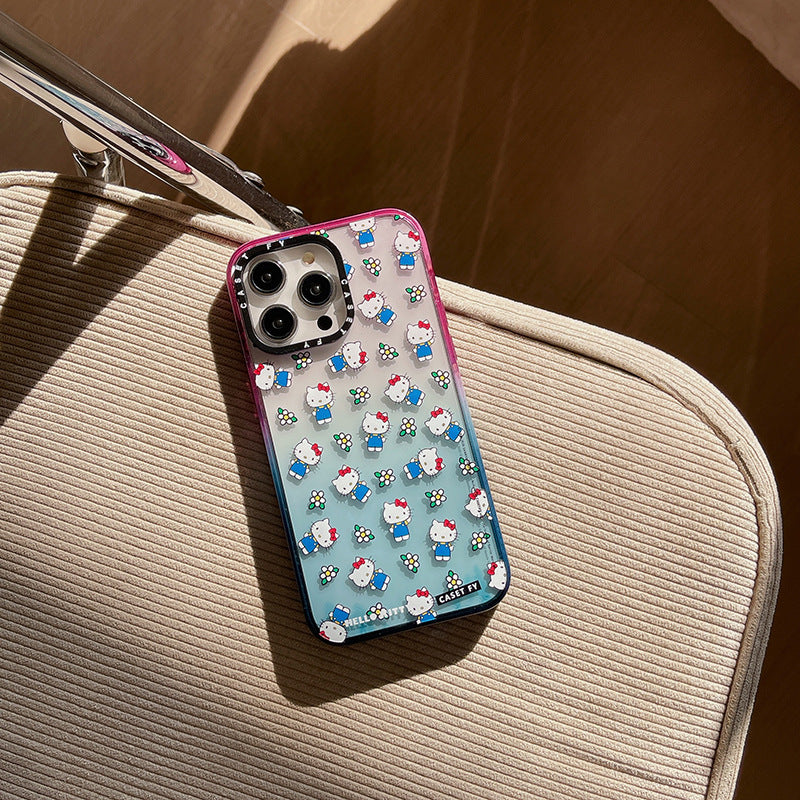 Upgraded cotton candy HelloKitty for Apple iPhone16ProMax phone case 15pro/14 sets