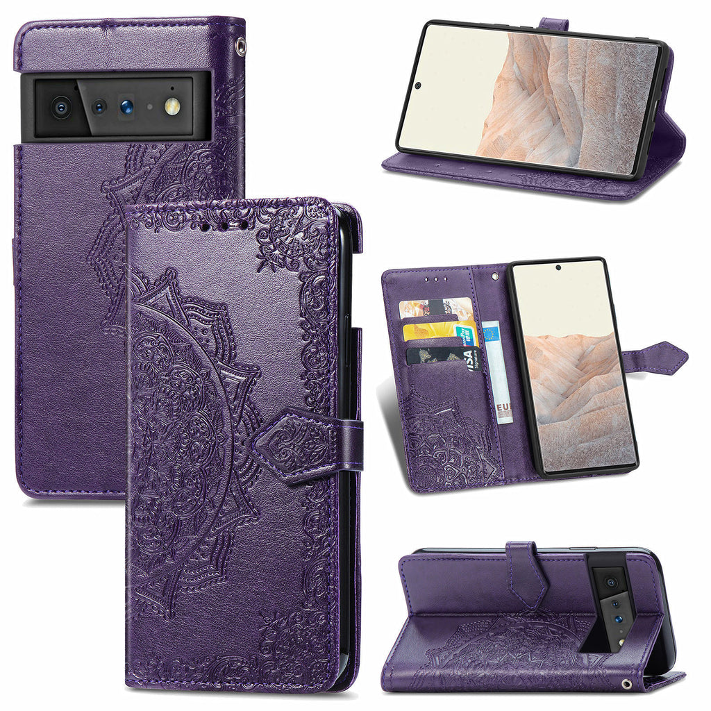 Applicable to Google pixel6 mobile phone leather case with card slot Google Pixel 6Pro flip leather printing leather case