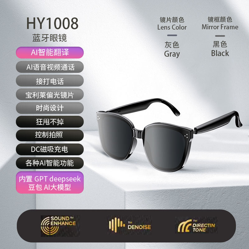 AI Smart Sunglasses – Real-Time Translation, Bluetooth Calling & Music