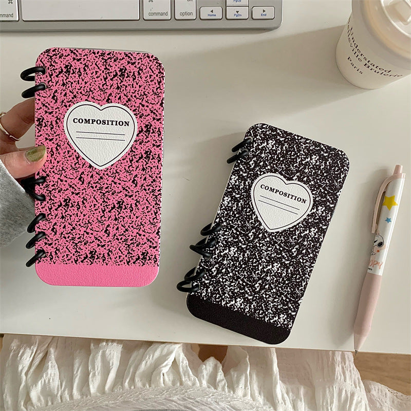 Creative heart notebook Apple 11/12 applicable iPhone13/14PROMAX phone case 15/16PRO set