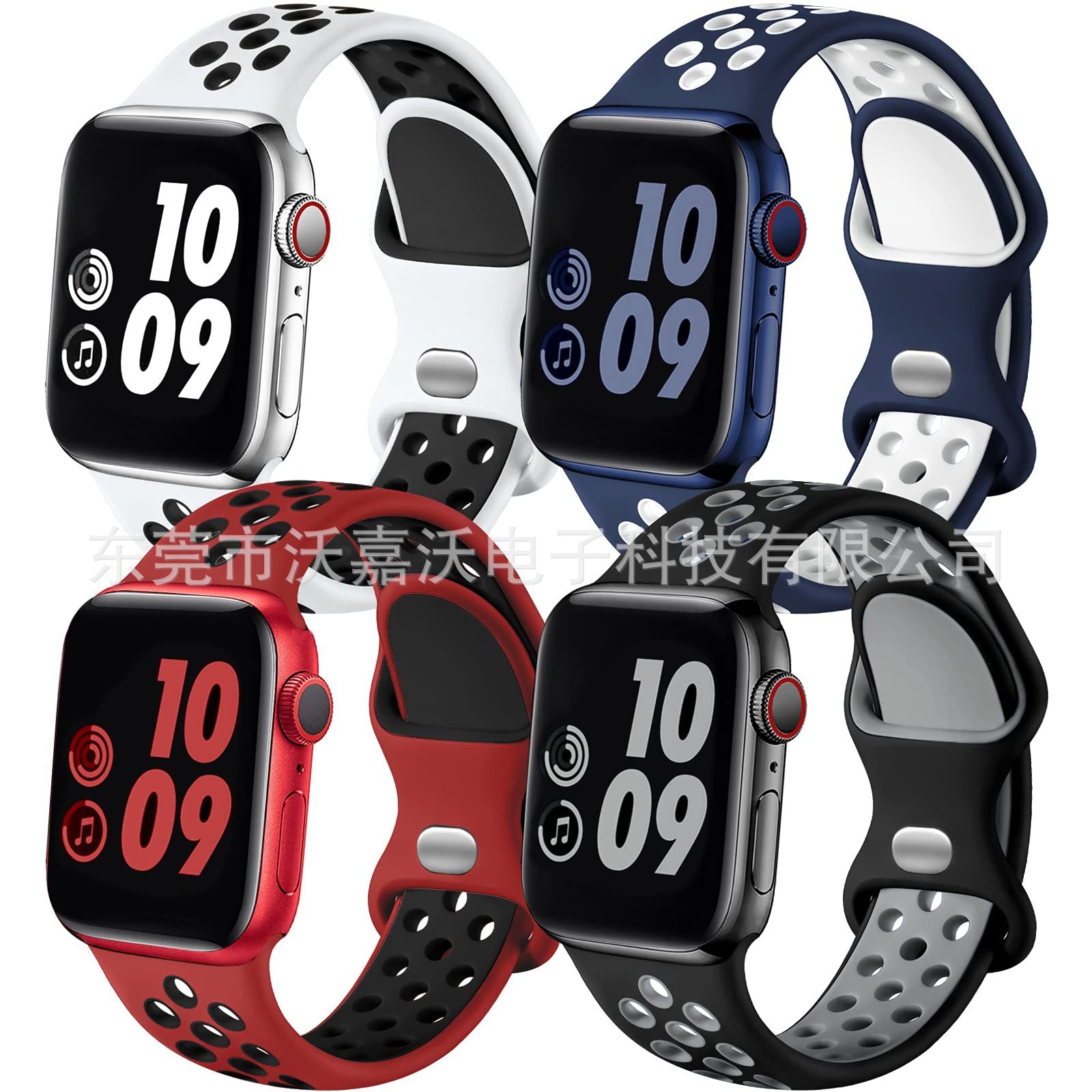 Applicable to Apple watch herringbone tail iwatch s10 generation two-color silicone sports Apple smart watch band