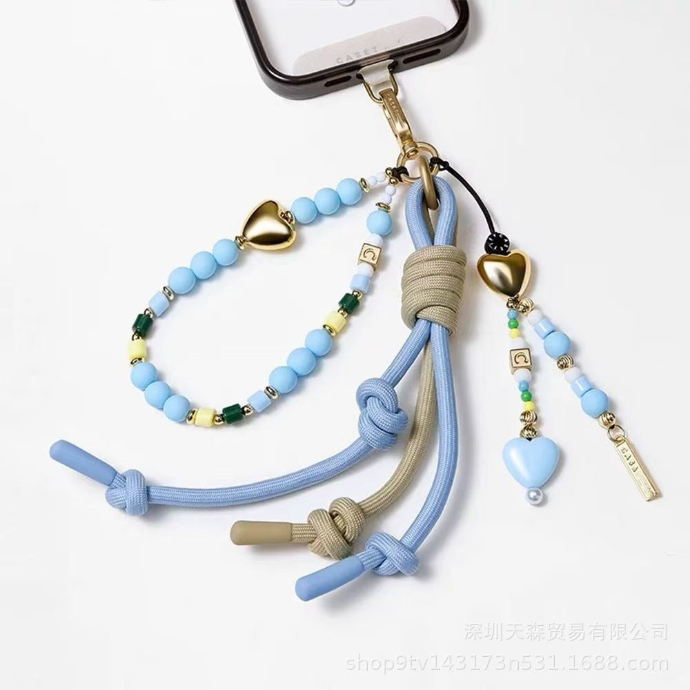 CASETi joint name High version phone chain Handmade stringed pearls phone case lanyard hanging chain wrist pendant for women