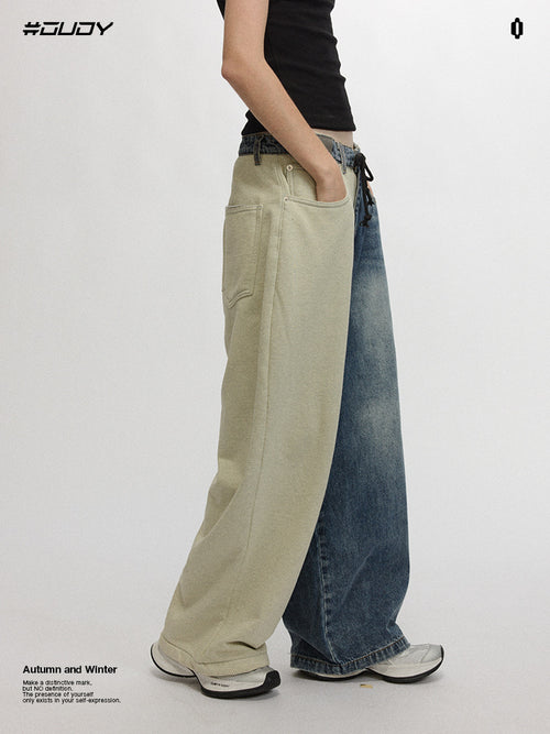 # OVDY new jeans men's retro distressed washed 420g autumn and winter velvet padded plus size denim trousers