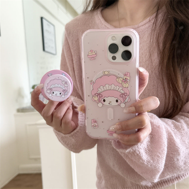 Pink XINGX girl cute magnetic bracket for iPhone16 Apple 15ProMax/14/13 phone case