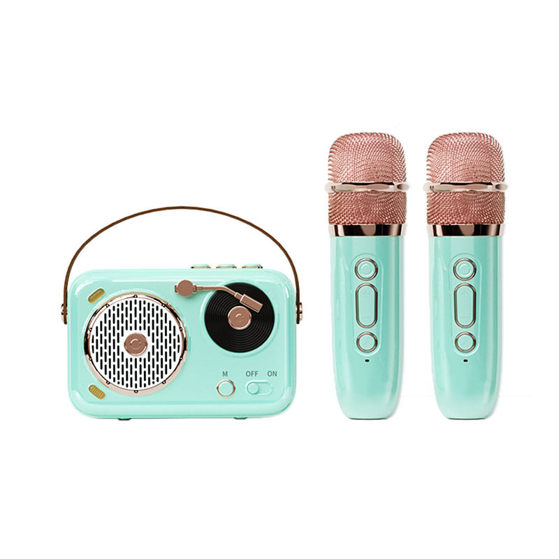 Retro Bluetooth Speaker singing audio all-in-one microphone karaoke EXTRA BASS Wireless microphone artifact Outdoor