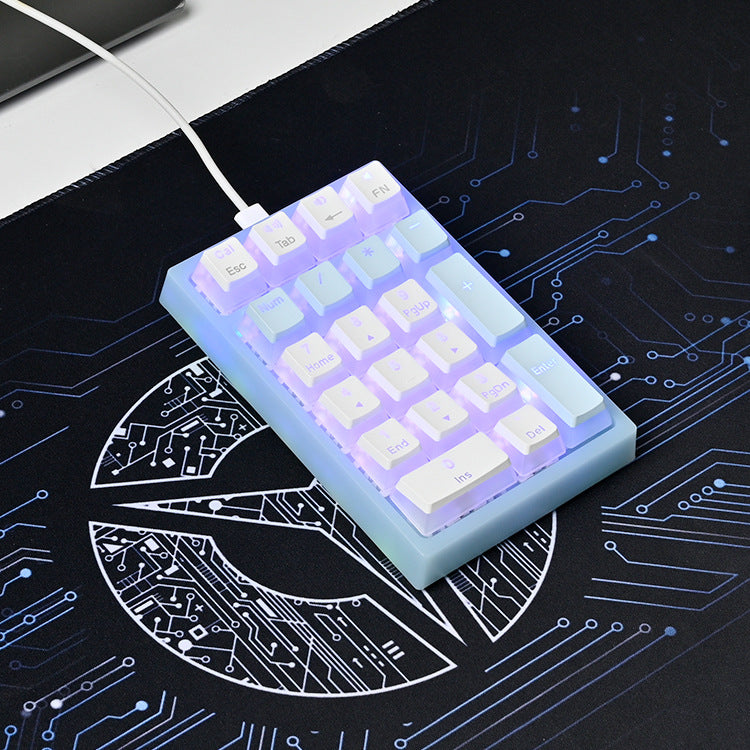 Wholesale K10 wired RGB digital keyboard accounting finance portable TYPE-C interface small mechanical keyboard