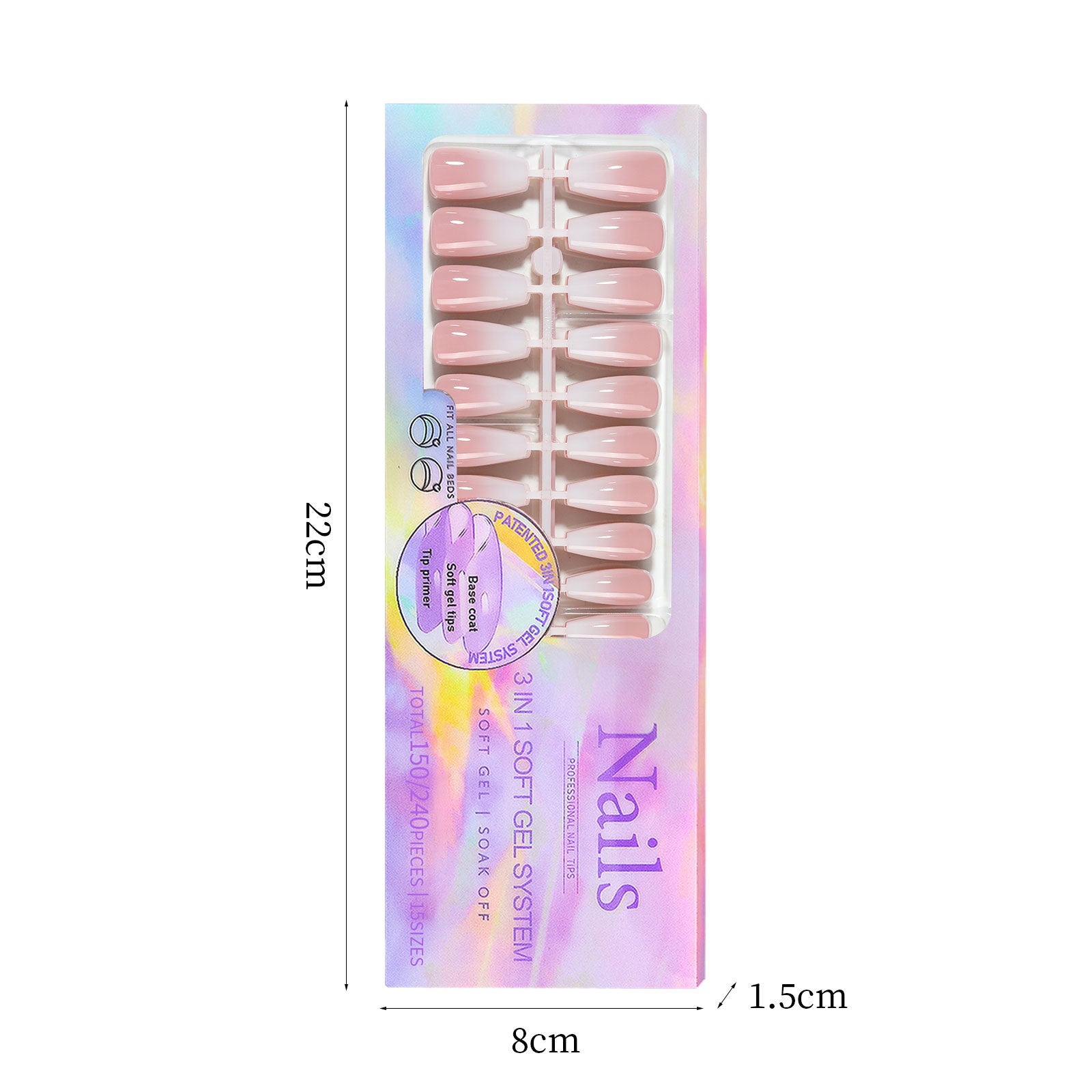 Cross-border nail wear nail gradient seamless wear nail detachable nail French wear nail fake nail patch