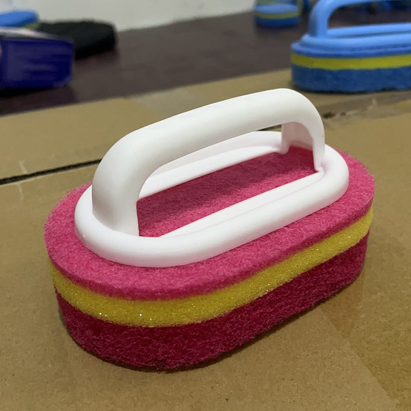 Cross-border with handle cleaning brush Spong mop kitchen cleaning dish brush dish brush sponge thickening wipe decontamination brush God