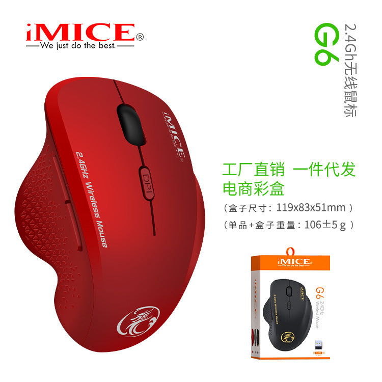IMICE factory direct supply USB cross-border 2.4g wireless mouse business office gift Smart 6-button game Mouse