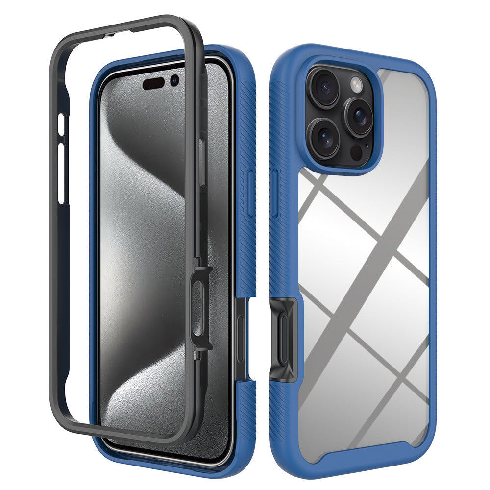 E-Commerce suitable for iPhone16Pro max three-proof phone case phone case frosted edge non-slip band surface frame
