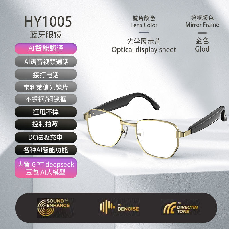 AI Smart Sunglasses – Real-Time Translation, Bluetooth Calling & Music