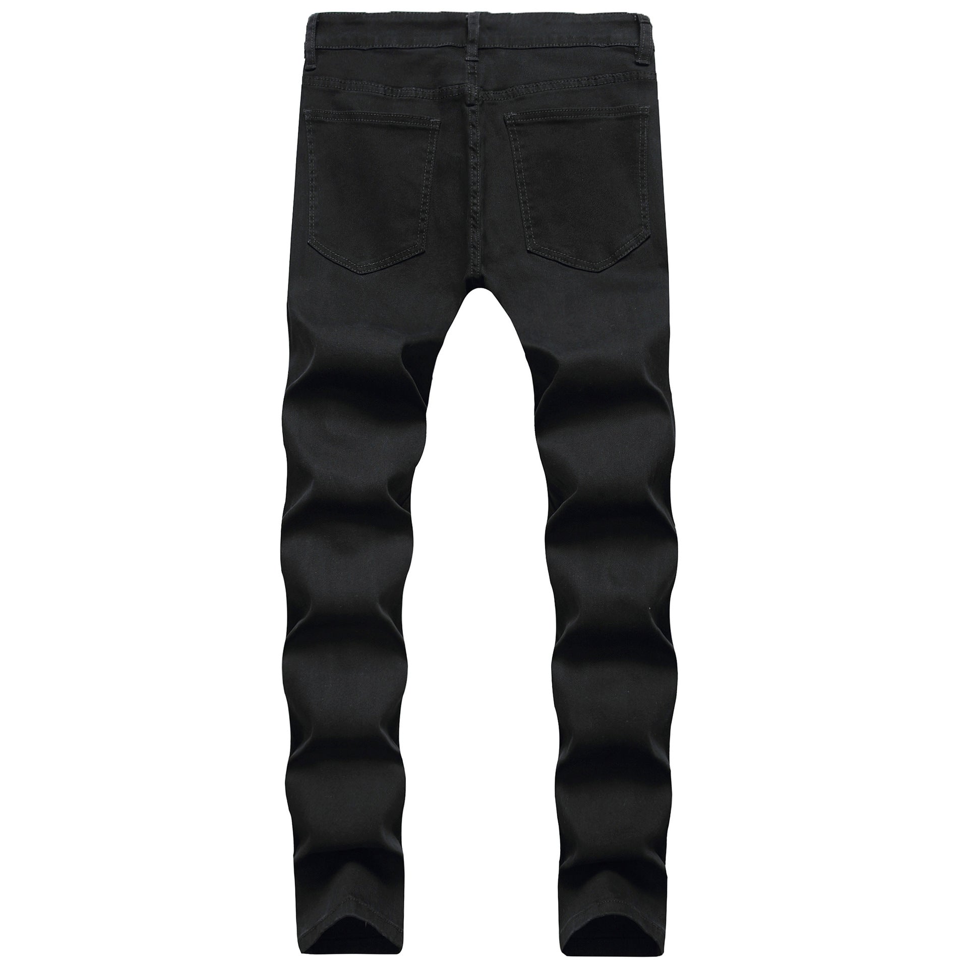 Pure black skinny micro elastic men's jeans 2025 autumn and winter New slim fit men's jeans fashion all-matching men's jeans