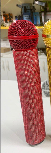 Universal wireless microphone diamond set stage performance singer host rhinestone protective cover bar microphone diamond set