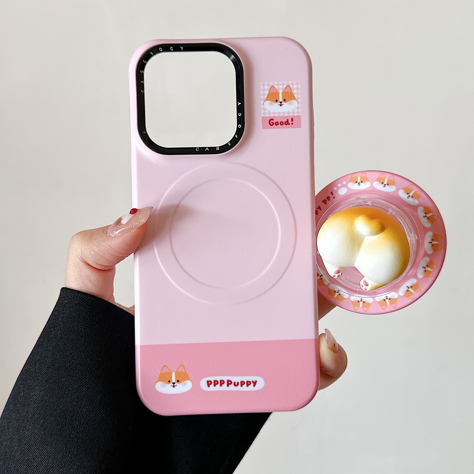 Cute pig Corgi Butt Bracket for iPhone16 Apple 15ProMax/14/13 phone case New
