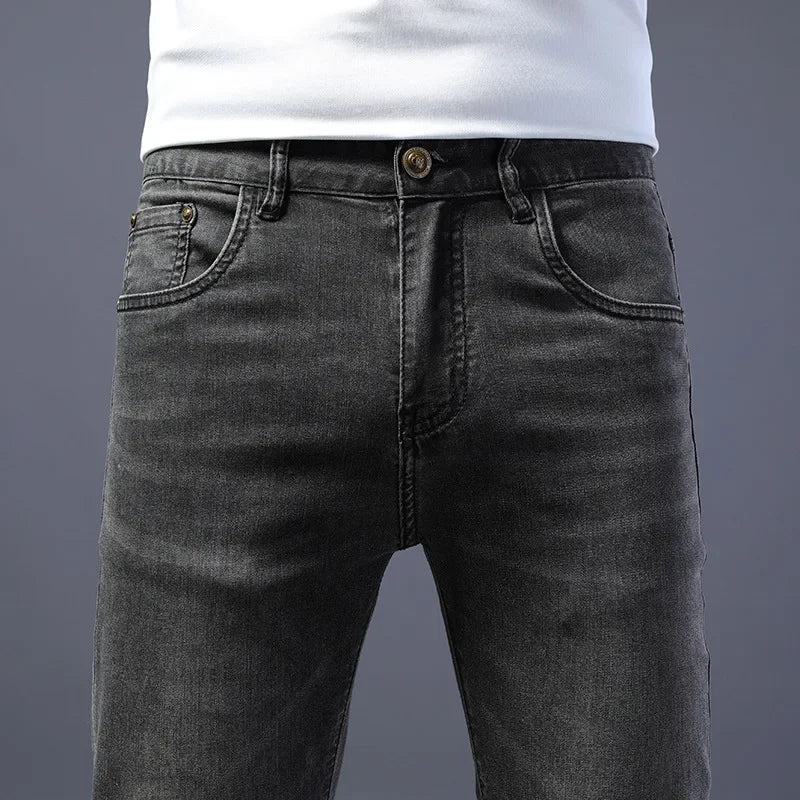 Spring and Autumn New elastic men's jeans slim men's jeans men's European fashion brand long pants 212