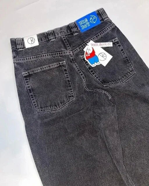 Y2g Street jeans big boy jeans Harajuku style hip hop cartoon embroidered men's casual jeans
