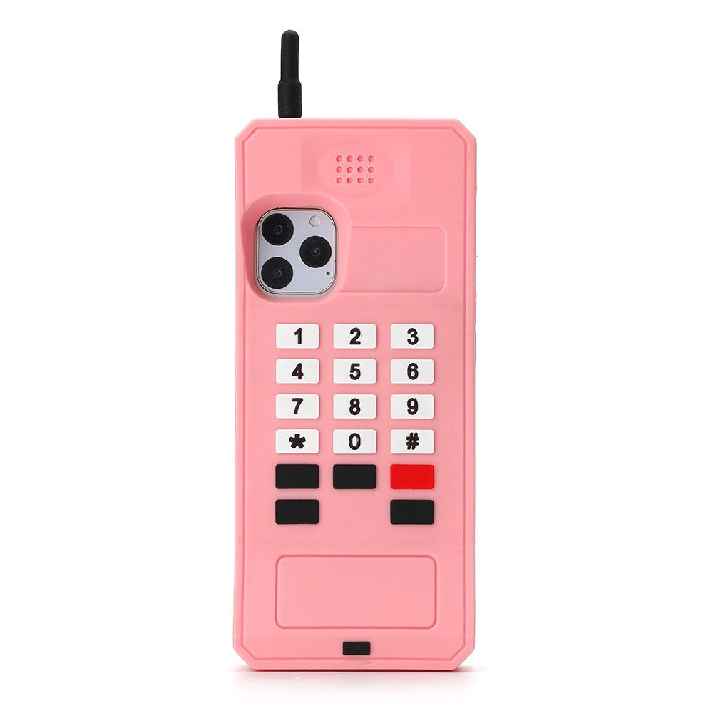 Creative retro cellular phone iphone17promax Apple 14 phone case applicable cartoon silicone three-dimensional 13 soft