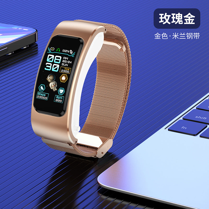 K60 smart bracelet call listening to music AI voice hard head in-ear headset 1.08 HD color screen address book synchronization