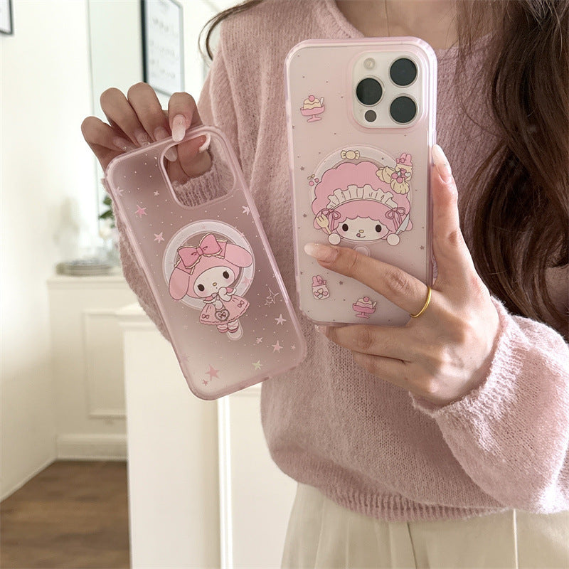 Pink XINGX girl cute magnetic bracket for iPhone16 Apple 15ProMax/14/13 phone case