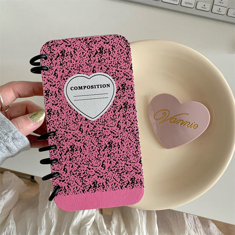 Creative heart notebook Apple 11/12 applicable iPhone13/14PROMAX phone case 15/16PRO set