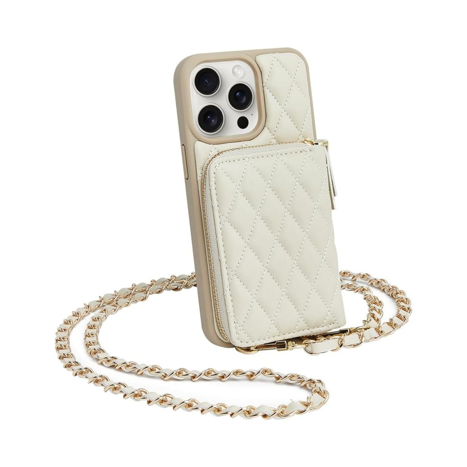 Amazon new lambskin embroidery phone case multiple card slots iPhone Series Multi-function mobile phone protective case