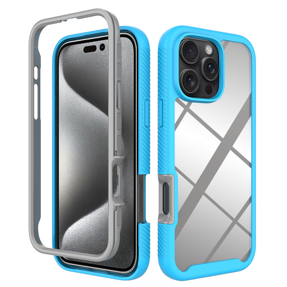 E-Commerce suitable for iPhone16Pro max three-proof phone case phone case frosted edge non-slip band surface frame