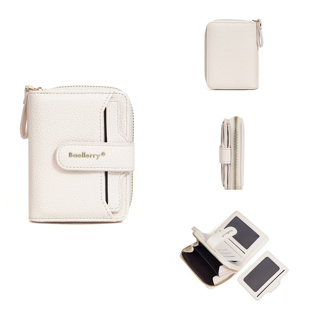 New Ladies' Purse short baellerry fashion snap button multi card slots wallet Japanese and Korean High sense coin purse