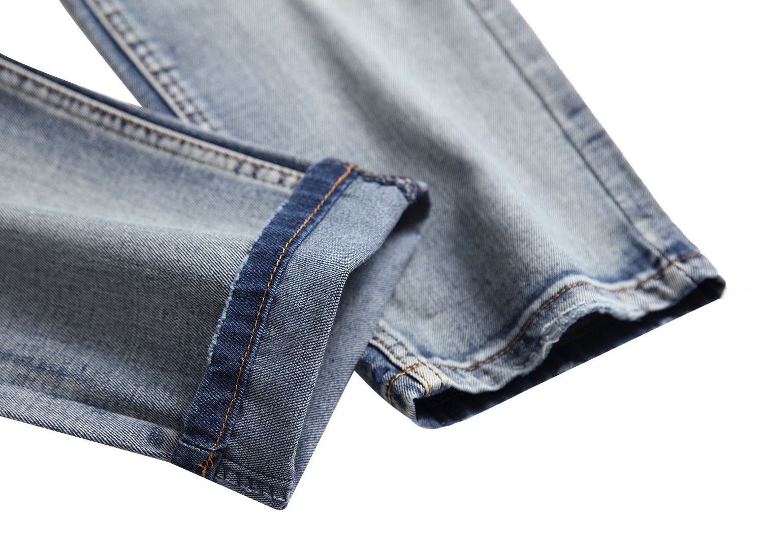 European and American Foreign Trade men's jeans light blue ripped matte white slim-fit straight jeans men's Denim 970