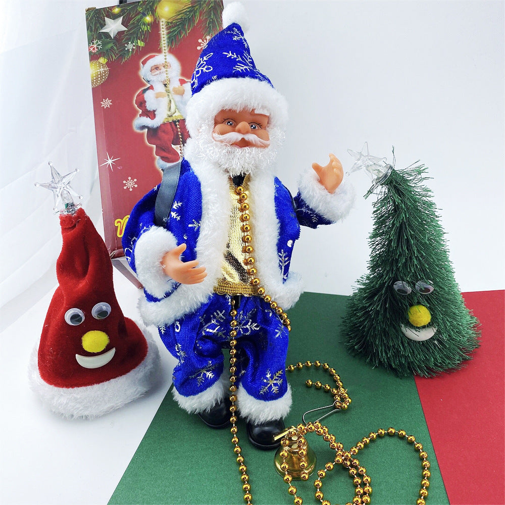 Cross-border hot climbing beads electric Santa Claus music rope climbing Old Man Christmas creative small gift toy gift