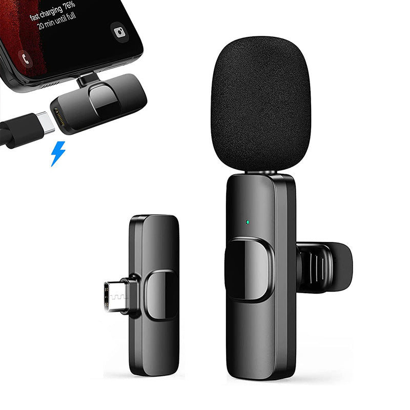 Wireless neckline clip microphone clip collar Bluetooth Mini mobile phone shooting video port broadcast sound recording microphone anchor recording equipment
