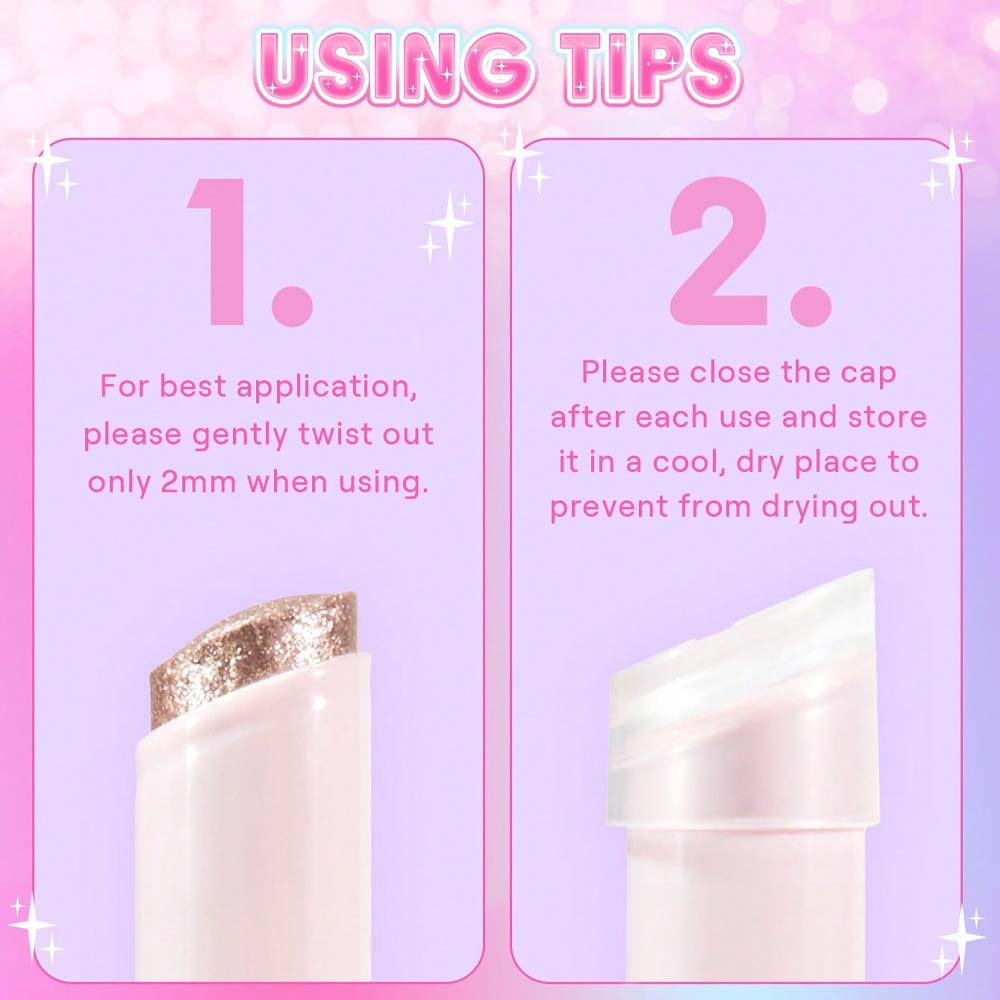 Cross-Border PAGE VINE hot crystal jelly highlight eye shadow stick super shiny multicolor eye shadow highlighter foreign trade