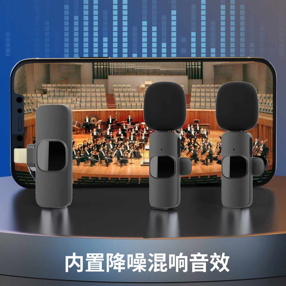 New K8K9 wireless lavalier microphone mobile live streaming equipment outdoor live broadcast wireless collar clip mini microphone