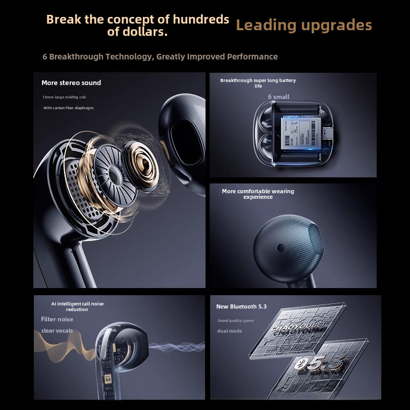 Private model Wireless Bluetooth headset J05 digital power display ultra-long life battery touch sports noise-canceling factory wholesale