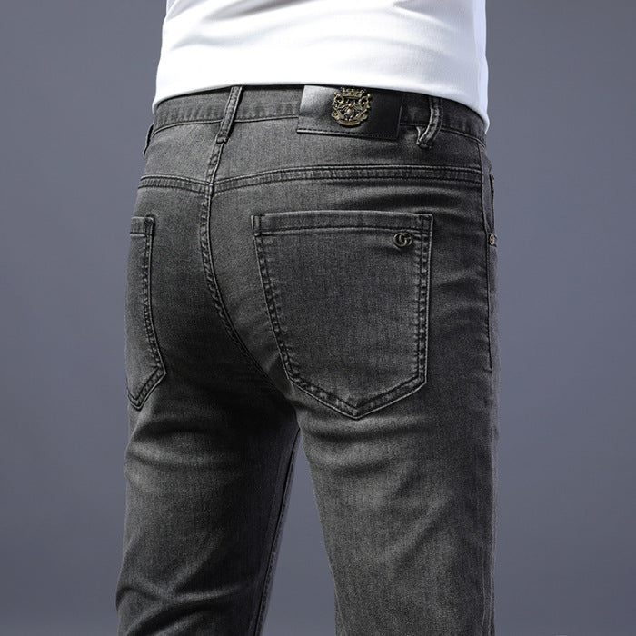 Spring and Autumn New elastic men's jeans slim men's jeans men's European fashion brand long pants 212