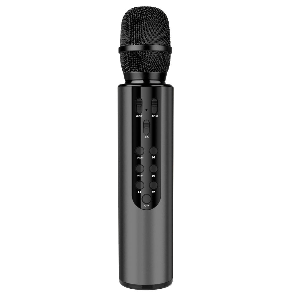 Cross-border custom wireless condenser microphone dual speaker portable Bluetooth microphone home singing audio microphone