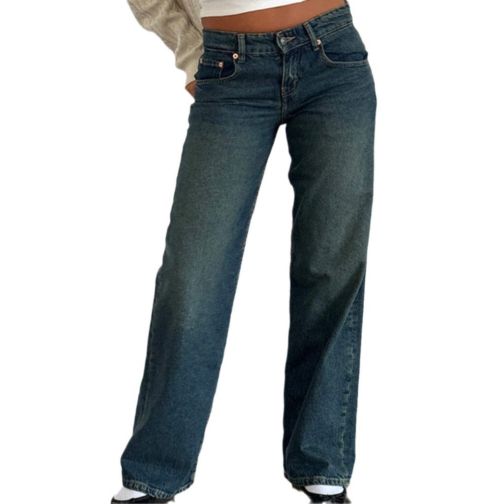 Exclusive for cross-border European and American ladies Denim Amazon AliExpress TEMU new women's straight jeans